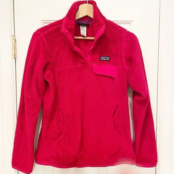 Patagonia womens XS Fleece Pullover Pink Snap T Hiking Ski Outdoor - Picture 1 of 4